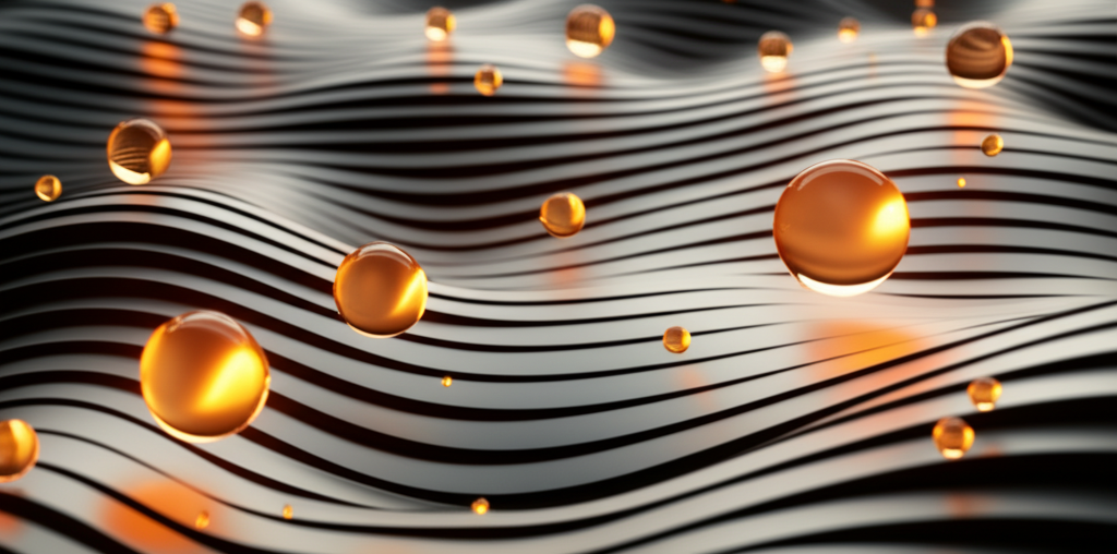 Ambient spatial drift with deep-frequency ripples and scattered glowing orbs